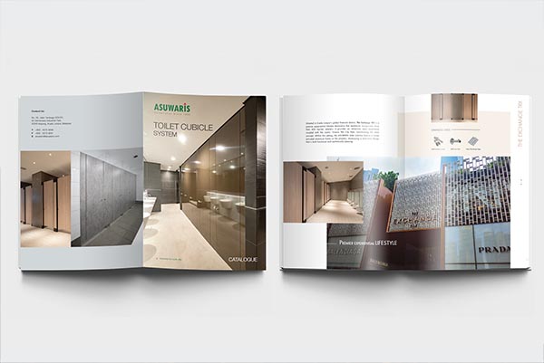 Modern Toilet Cubicle Catalogue Design for Asuwaris